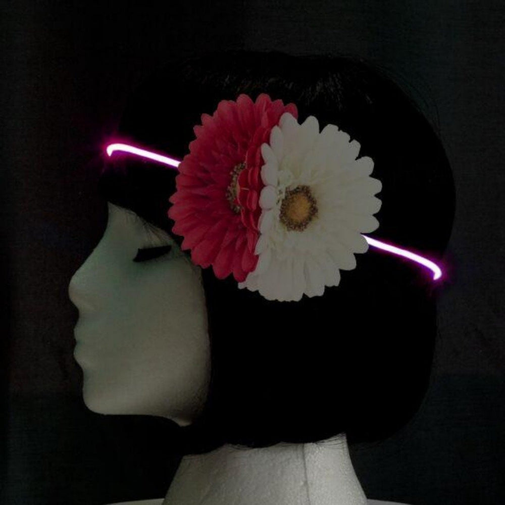 
                
                    Load image into Gallery viewer, Pink Light Up Flower Headband - LyteUpClothing
                
            