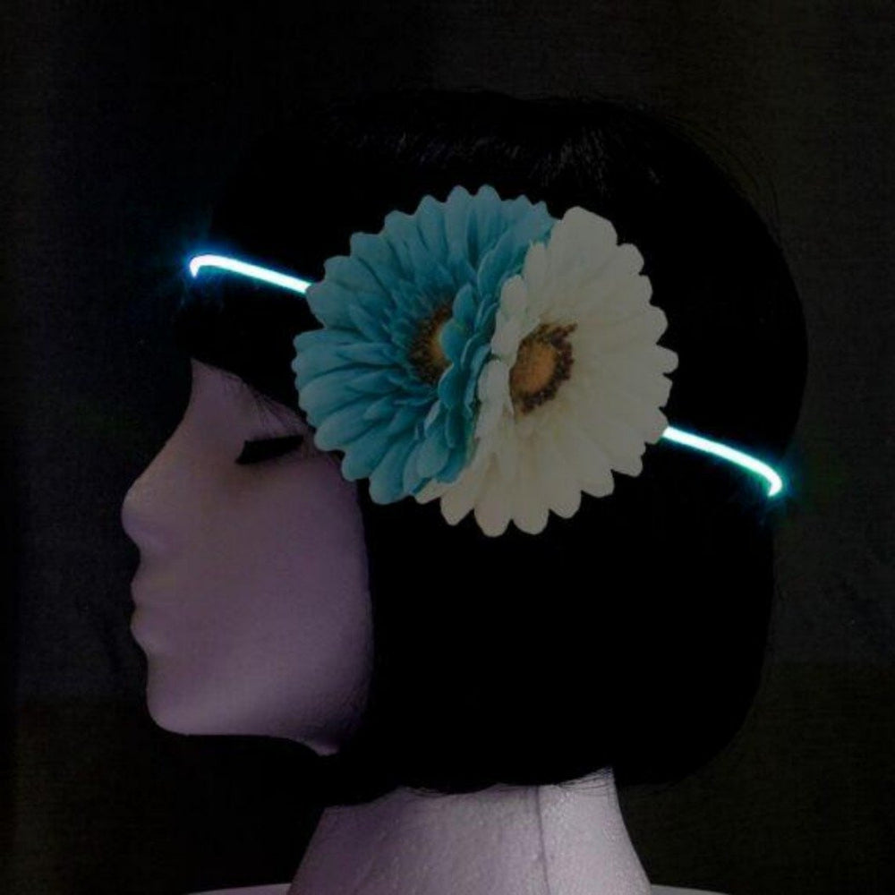 Blue Light Up Flower Headband - LyteUpClothing