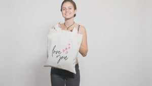 
                
                    Load and play video in Gallery viewer, Love You Canvas Tote Bag
                
            
